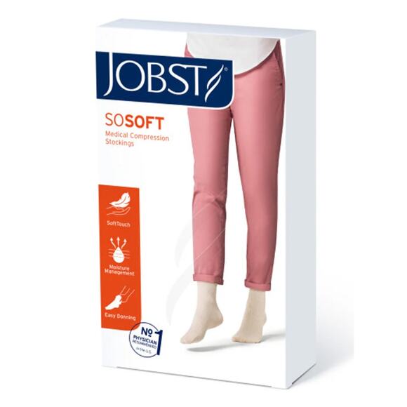 Jobst SoSoft Compression Ribbed Knee High Socks | Womens M, Black 15-20 mmHg - Picture 2 of 3